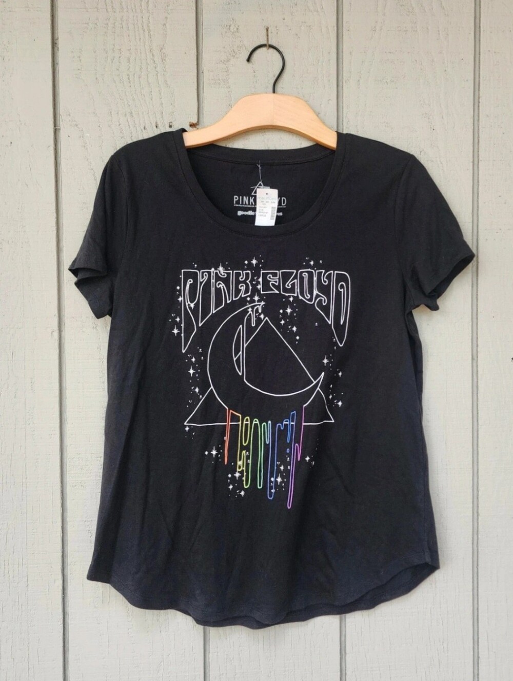 NWT Goodie Two Sleeves Pink Floyd Band Tee Black Sz Large